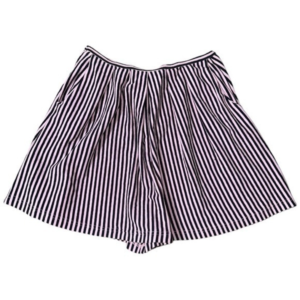 Bettina Riedel New York Women’s M Pink Black Striped Cotton Blend Flowy Shorts